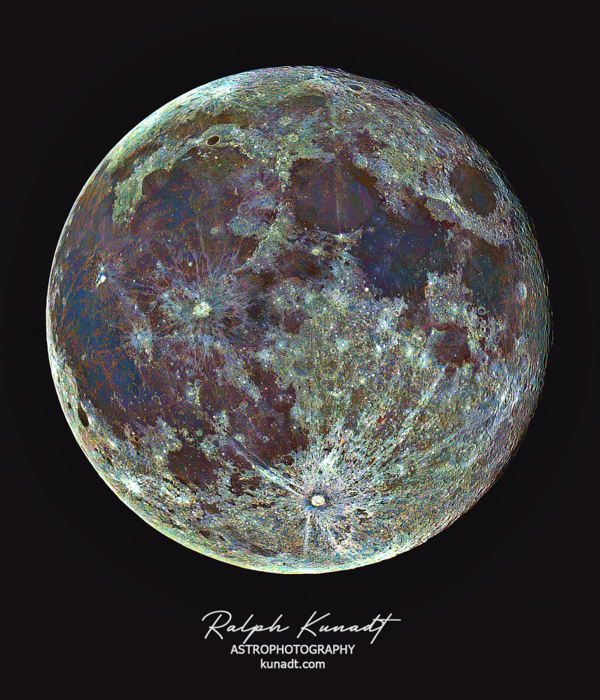Moon on 18 September 2024 processed in mineral colours