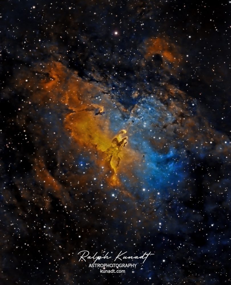 M16 Eagle Nebula in Hubble colours