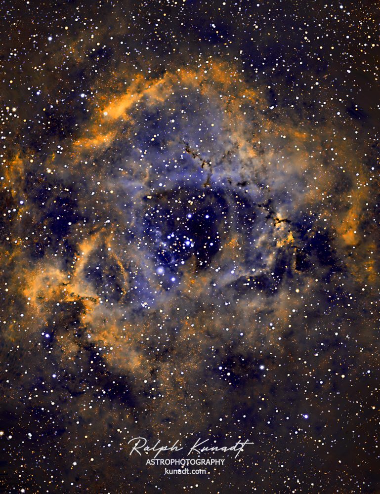 NGC2237 Rosette Nebula in Hubble colours